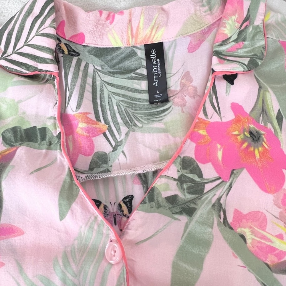 Ambrielle 100% Rayon Floral Sleepwear/Lounge Set - Picture 5 of 12